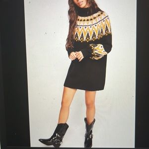 Free People Scotland Sweater Dress, Black